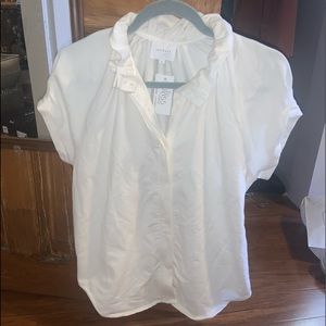 NWT White ruffle collar Sundays blouse